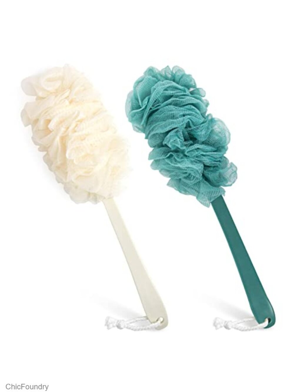 2Pack Back Scrubber for Shower, Loofah Sponge with Long Handle, Exfoliating
